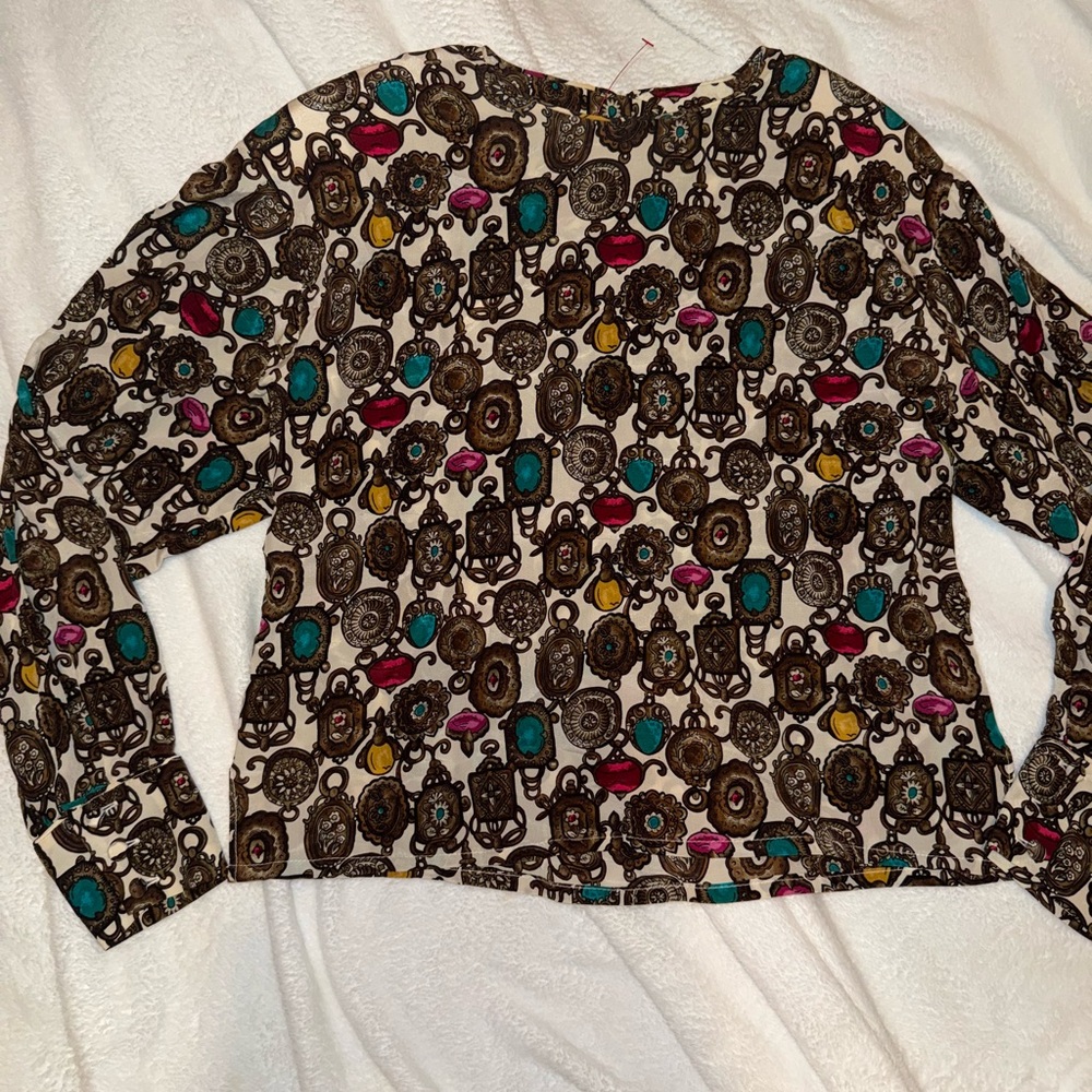 Patterned Women's Silk Top